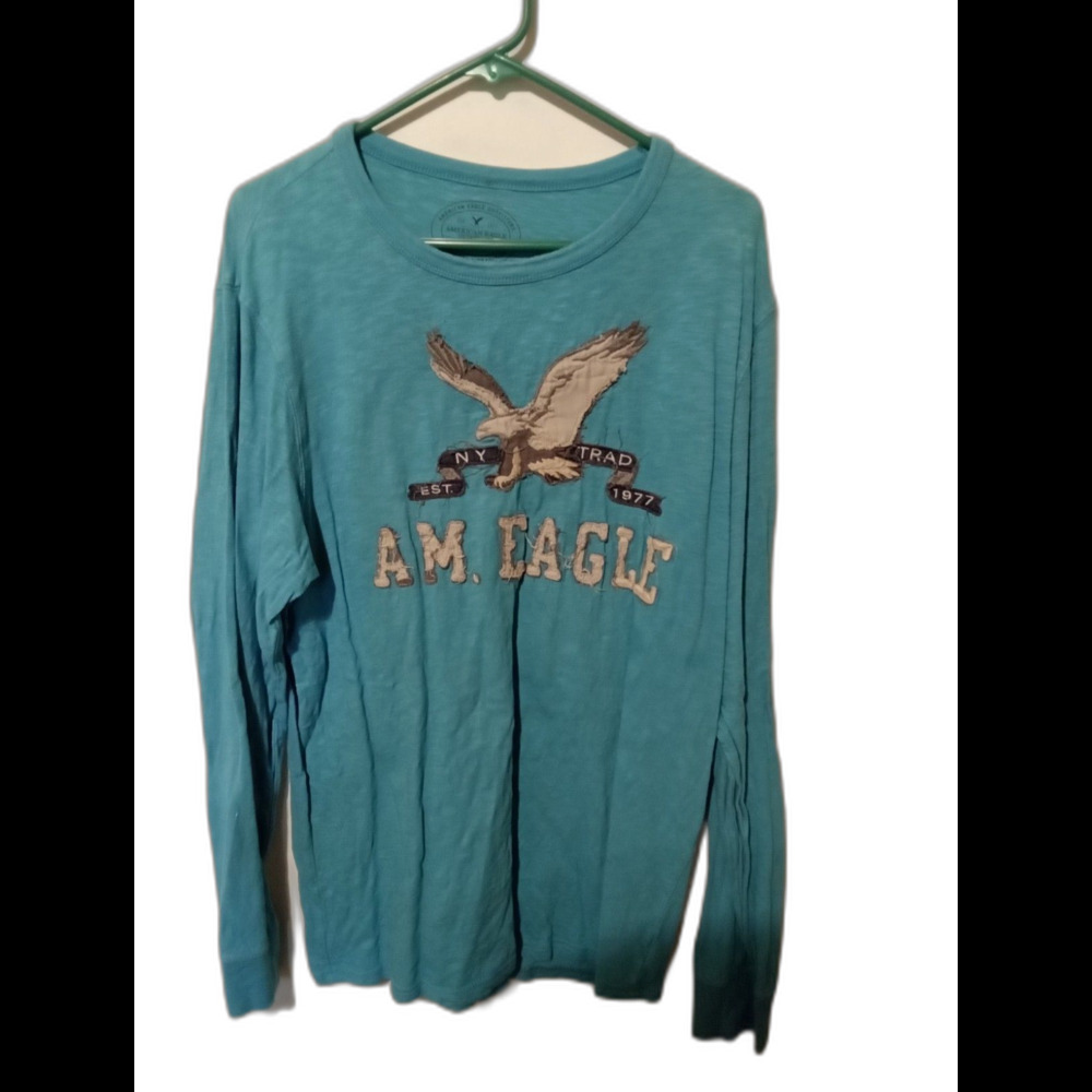 American Eagle Distressed Long Sleeve Shirt Size Large
